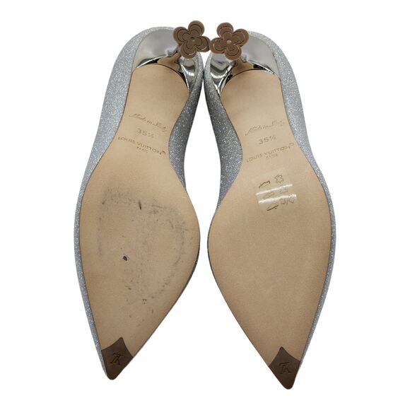 Louis Vuitton Blossom Pumps Glitter in Silver 35.5 5.5 NWB - Picture 6 of 8